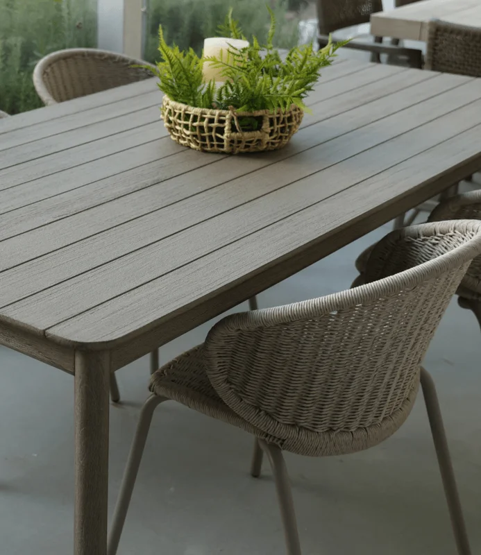 MESA COMEDOR JAPÓN OUTDOOR TEKA GRIS 200X100X75 en Gris - Muebles para el exterior, Uruguay | Masinfinito Casa, vista 3