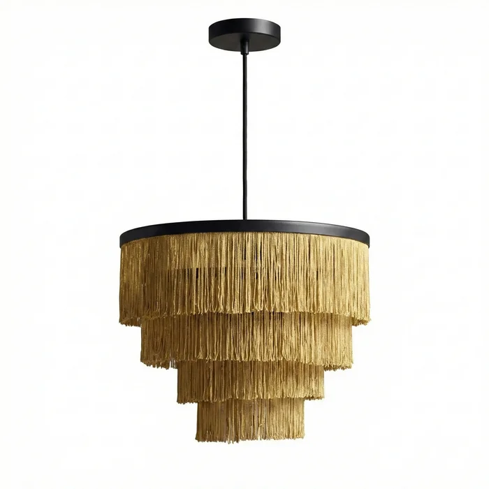 Colgante Nativo Cascade Fringe en Dorado - Lámparas colgantes, Uruguay | La Perla