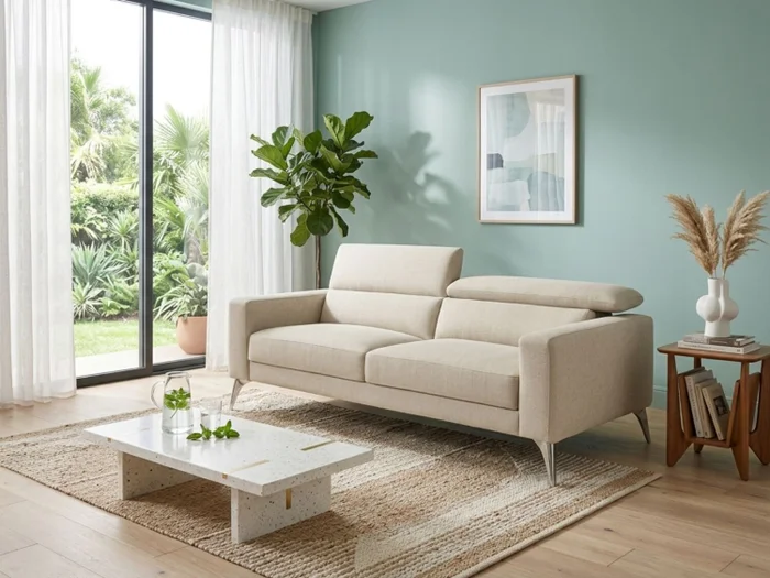 Sofá 3 cps MILO Easy Clean - Beige en Beige - Sillones y sofás, Uruguay | Finkel, vista 3