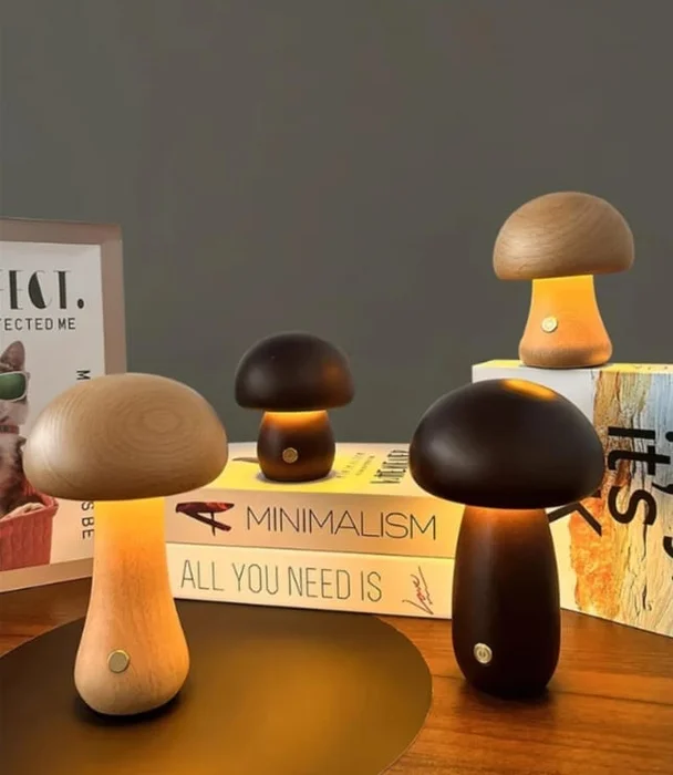 Lámpara de mesa SETA chica en Madera natural - Lámparas de mesa, Uruguay | Simple Deco, vista 2