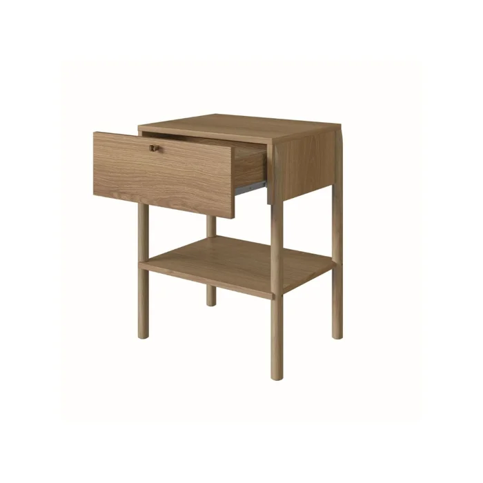 Mesa de Luz Oslo Lisa - 1 Cajon - Natural en Marrón - Mesas de luz, Uruguay | NYR, vista 2