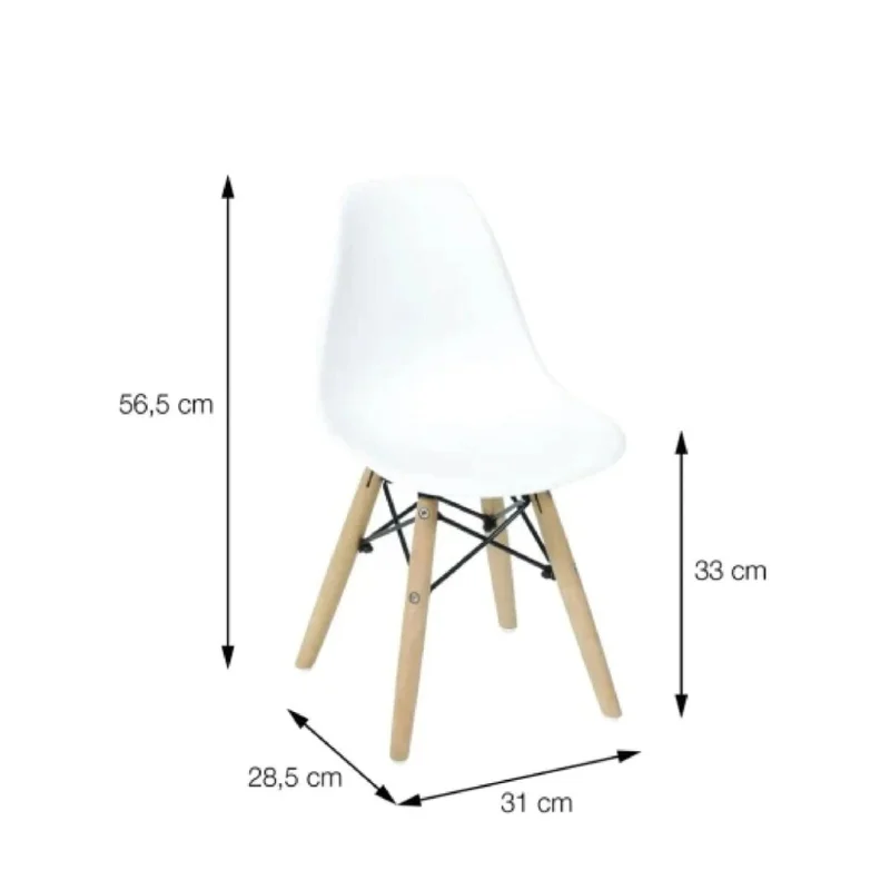 Silla DKR Base - En Madera - Infantil - Blanco en Blanco - Sillas, Uruguay | Rústico Hogar, vista 4