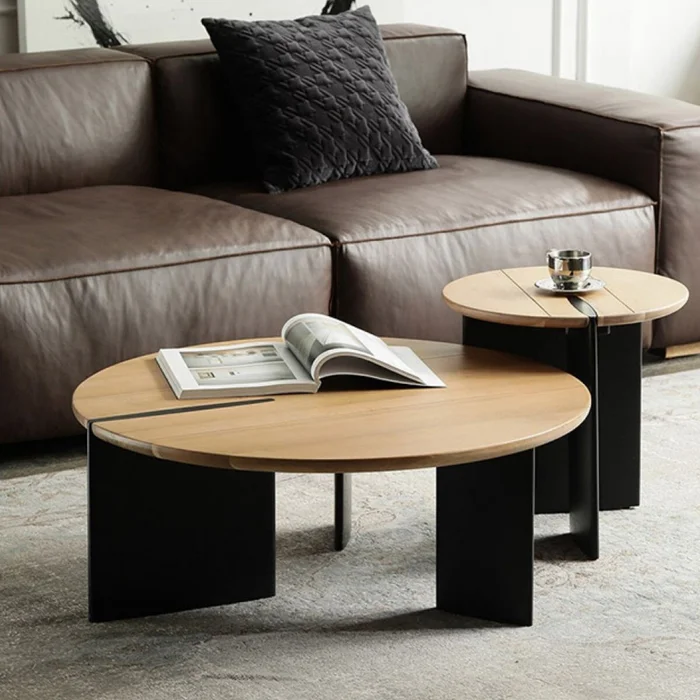 MESA DE CENTRO OSLO Natural CIRCULAR en Madera natural - Mesas de comedor, Uruguay | Viasono