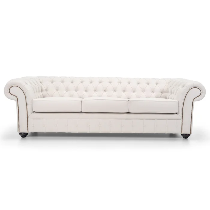 Sofá Chesterfield Soul - Tela Aquaclean - 3 cuerpos - A fabricar en Blanco - Sillones y sofás, Uruguay | NYR, vista 2