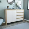 Comoda Combinado Madera 2P, 4C Blanco/Miel - Cómodas, Uruguay | Que Sal Muebleria, vista 4 de 5