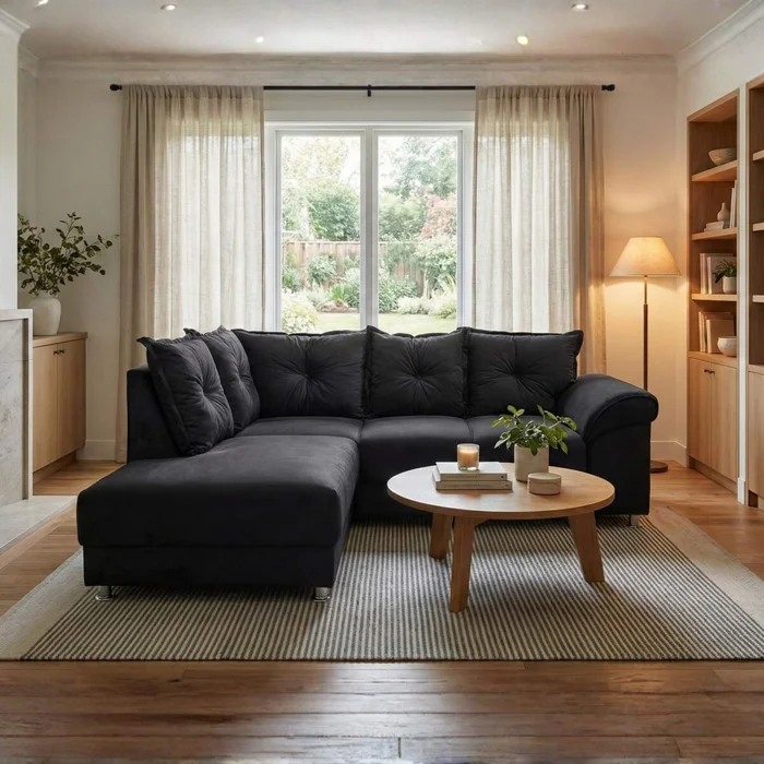 Sillón Esquinero 5 lugares - Bari - Negro en Negro - Sillones y sofás, Uruguay | Rústico Hogar, vista 3
