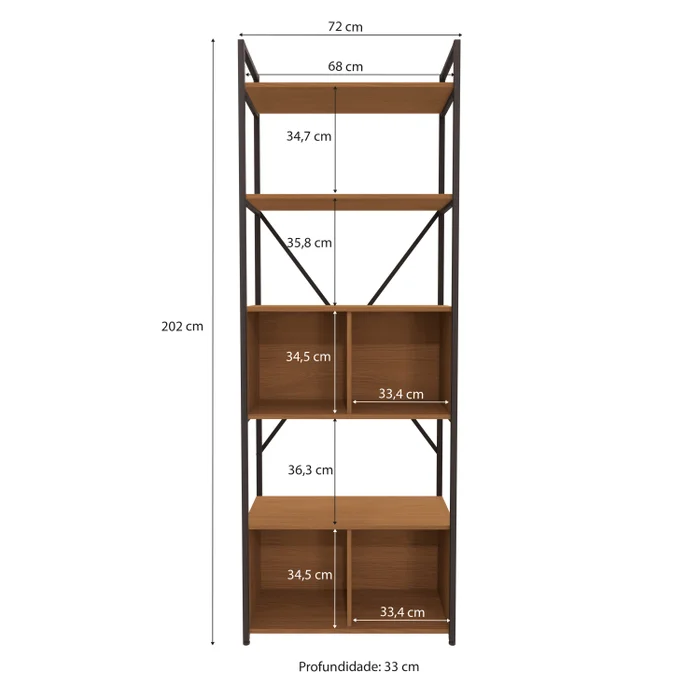 ESTANTERIA CON PUERTAS LINEA INDUSTRIAL HIERRO en Madera natural - Bibliotecas, Uruguay | Balton, vista 22