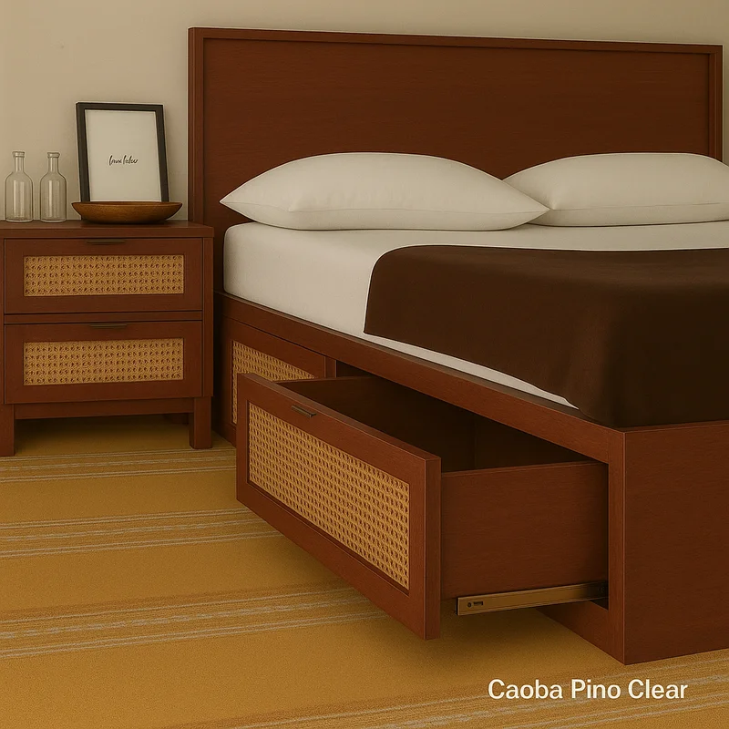 Cama Canagge con Ratán en Marrón - Dormitorio, Uruguay | Tree House Deco, vista 11