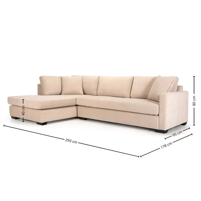 Rinconera Axis - Tela Aquaclean - 3 + chaise - A fabricar en Beige - Sillones y sofás, Uruguay | Nyr, vista 4