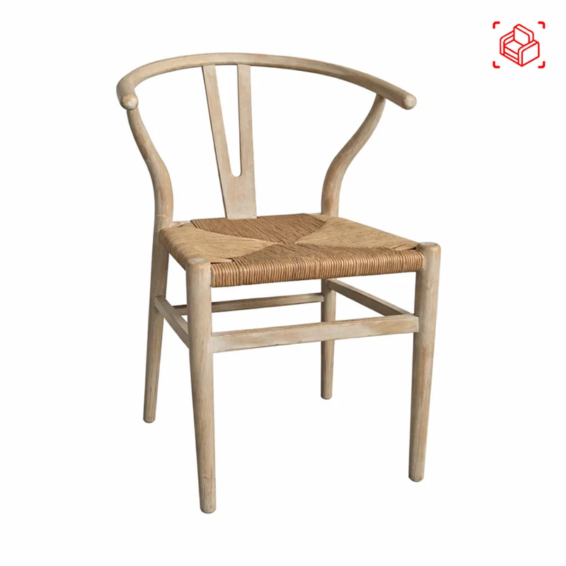Silla De Comedor Madera Natural-beige Wishbone en Beige - Sillas, Uruguay | Divino, vista 3