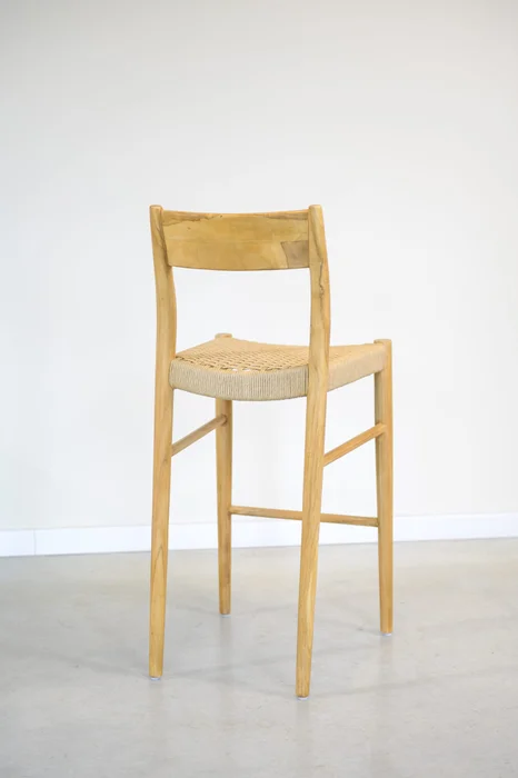 Banqueta en teca y loom sintético - Butacas, banquetas y puffs, Uruguay | Entrecasa, vista 3