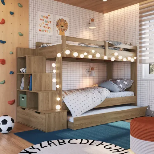 Cucheta Infantil con Cama Marinera Marrón - Dormitorio, Uruguay | RM Muebles y Deco