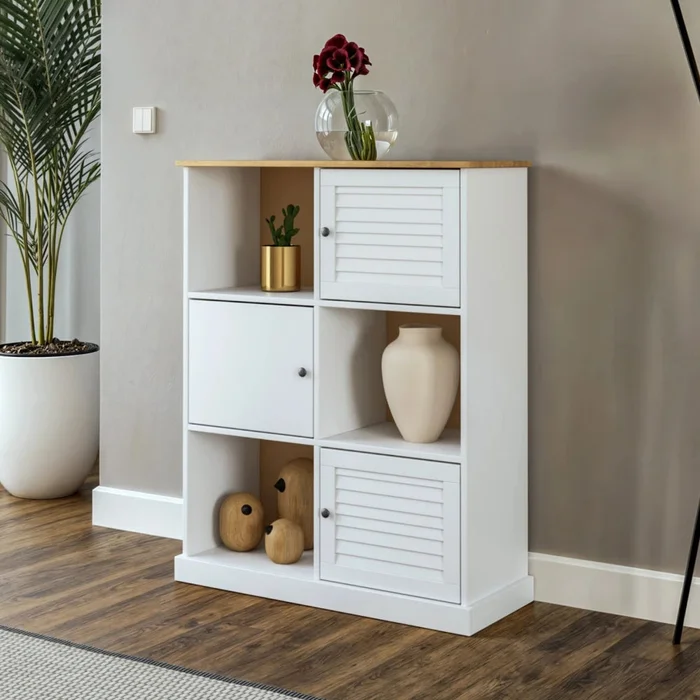 Estantería - 3 Puertas - Línea Oslo - Blanco en Blanco - Bibliotecas, Uruguay | Ecowood, vista 3