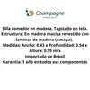 SILLA ALTA - MADERA CINAMOMO - TAPIZADO ARENA en Madera natural - Sillas, Uruguay | Champagne Home, vista 5 de 5