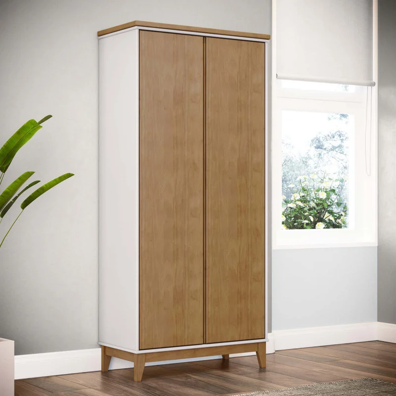 Placard 2 Puertas Mdf-y-madera Marron Adaku 2.0 en CASTAÑO/BLANCO - Roperos y placares, Uruguay | Divino, vista 3