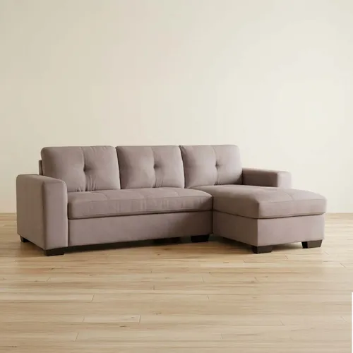Sofá C/chaise Más De 4 Cuerpos Tela Marron Detroit Taupe en Beige - Sillones y sofás, Uruguay | Divino