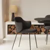 Silla Yunia - gris oscuro con patas de acero con acabado pintado negro en Negro - Sillas, Uruguay | Kavehome, vista 2 de 9