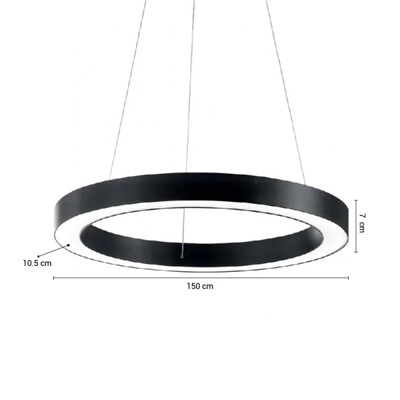Colgante LED Zurich IV 92W 150 cm Negro en Negro - Lámparas colgantes, Uruguay | Serlux, vista 5