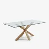 Mesa Argo 200 x 100 cm cristal patas de acero efecto madera en Madera natural - Mesas de comedor, Uruguay | Kavehome, vista 1 de 5