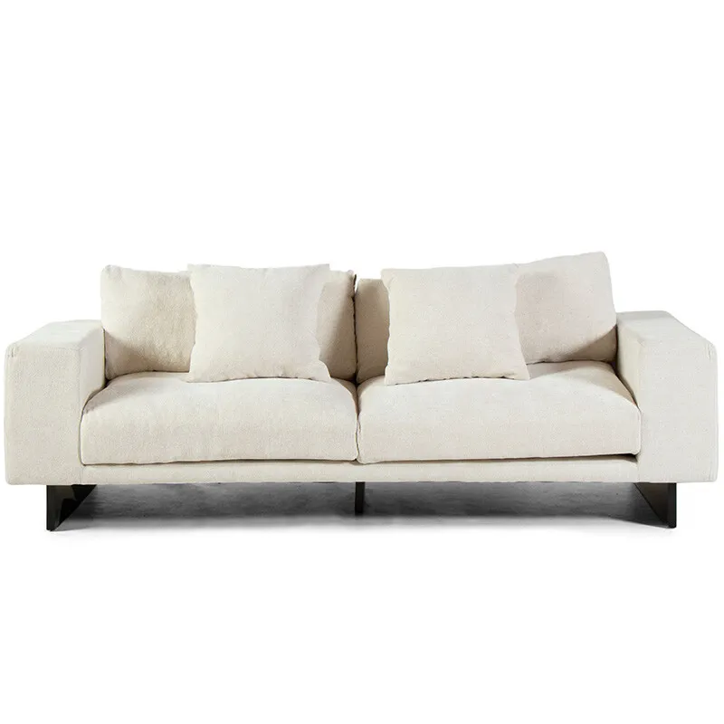 SOFA NEW YORK 3 PLAZAS TELA CAMARGUE NIEVE 230X100X62H CM en Blanco - Sillones y sofás, Uruguay | Vinibel