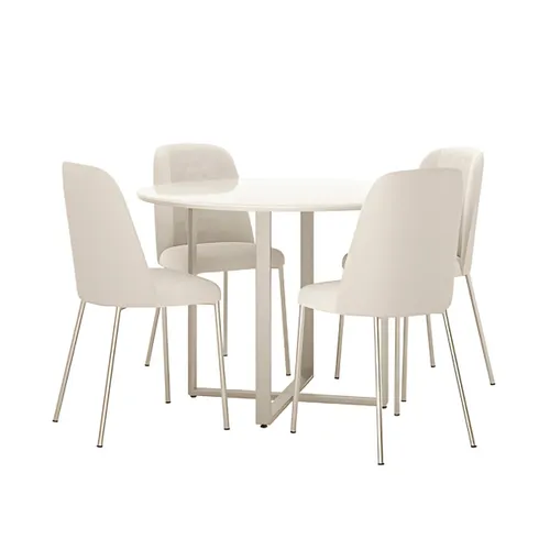 Juego de Comedor - 4 sillas - Fosco y Arcadia en Beige - Mesas de comedor, Uruguay | Rústico Hogar