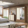 Ropero Demócrata 2 Puertas Corredizas y Espejo - Linea Fit - Marrón/Arena en Multicolor - Roperos y placares, Uruguay | Rústico Hogar, vista 2 de 4