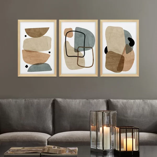 Kit 3 Cuadros - Abstracto Celeste - 40 x 60 en Multicolor - Decoración de pared, Uruguay | Berna Home, vista 7