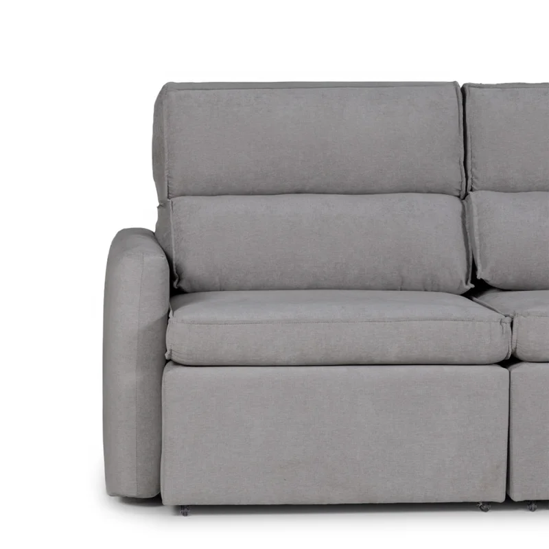 Sofá Santiago (Rebatible) - Tela Microfibra - 2,5 cuerpos - TC1009 (Plata) en Gris - Sillones y sofás, Uruguay | NYR, vista 3