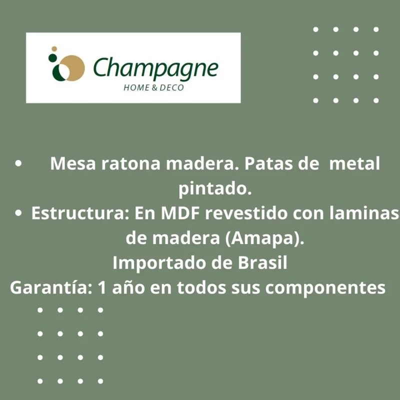 MESA CENTRO OVAL - MADERA CINAMOMO - PATAS GRAFITO en Madera natural - Mesas de living, Uruguay | Champagne Home, vista 3