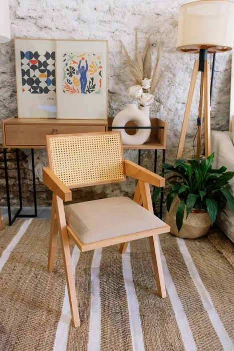 Silla Phuket Inari Madera de Caucho/Rattan Natural - Natural en Madera natural - Butacas, banquetas y puffs, Uruguay | Berna home, vista 2