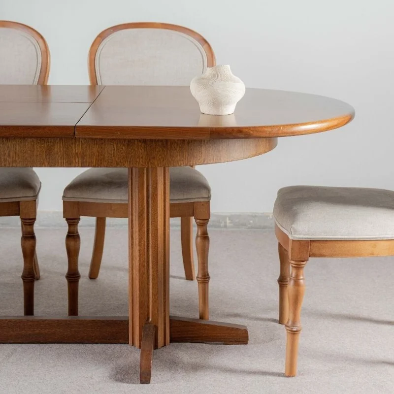 Mesa Ovalada Extensible en Marrón - Mesas de comedor, Uruguay | Fábrica Italiana, vista 5