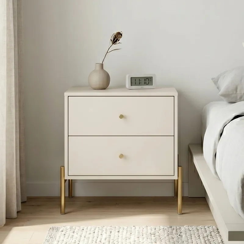 Mesa de Luz Jasper - White Gloss en Beige - Mesas de luz, Uruguay | Rústico Hogar