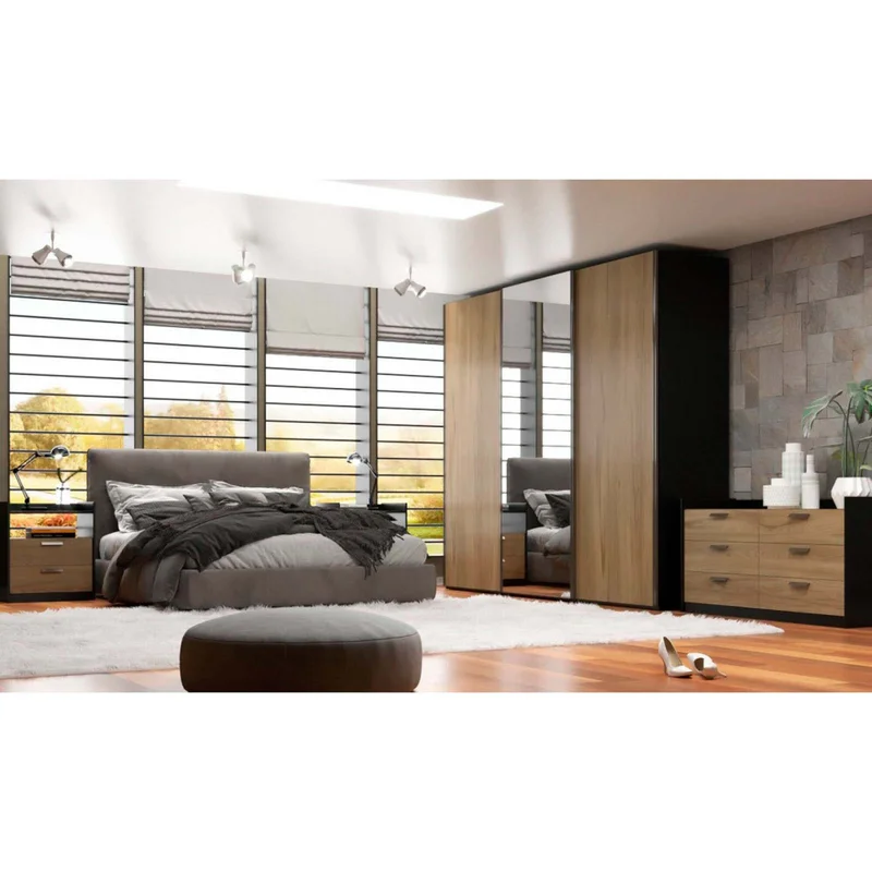 Placard Ropero 3 Puertas Mdf Negro Venetto en Madera natural - Roperos y placares, Uruguay | Divino, vista 4