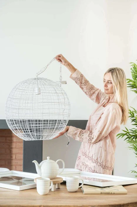 LAMPARA DE TECHO GLOBO WHITE - 55 CMS - Lámparas colgantes, Uruguay | La Iberica