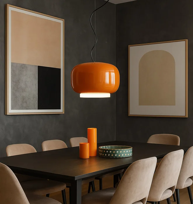 LUMINARIA CARLOTTA ORANGE en Naranja - Lámparas colgantes, Uruguay | Berlina Store