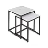 SET 2 MESAS METAL/MARMOL BLANCO Y NEGRO 45x45x52CM 40X40X45CM en Multicolor - Mesas de arrimo, Uruguay | Koz, vista 1 de 4