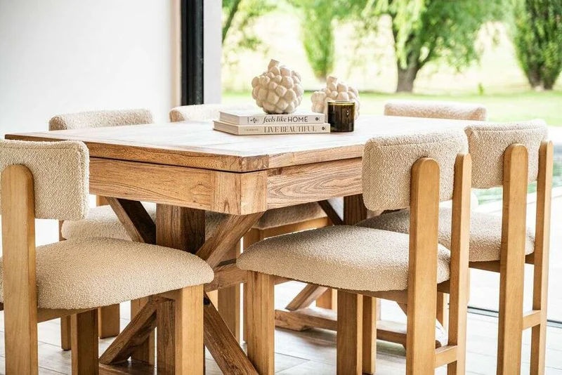 MESA COMEDOR EXTENSIBLE - 1.40 A 1.90 MTS - OLMO en Madera natural - Mesas de comedor, Uruguay | La Iberica, vista 25