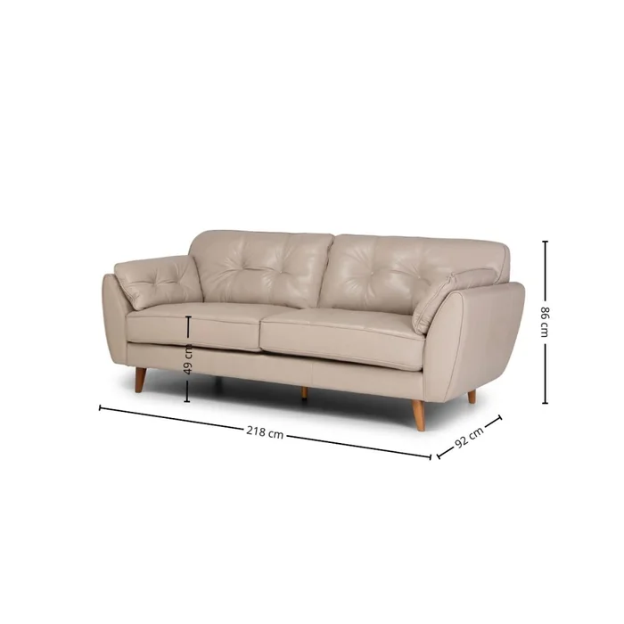 Sofá Defender - Cuero Básico - 3 cuerpos - 519 (Beige) en Beige - Sillones y sofás, Uruguay | Nyr, vista 4