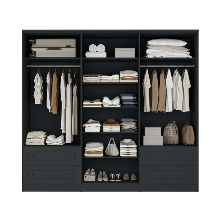 Placard 6 Puertas Mdf Gris Americano Plus en Gris - Roperos y placares, Uruguay | Divino, vista 2