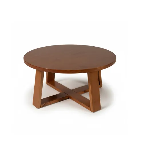 Mesa de Centro Kalo - Redonda - Honey en Marrón - Mesas de living, Uruguay | NYR
