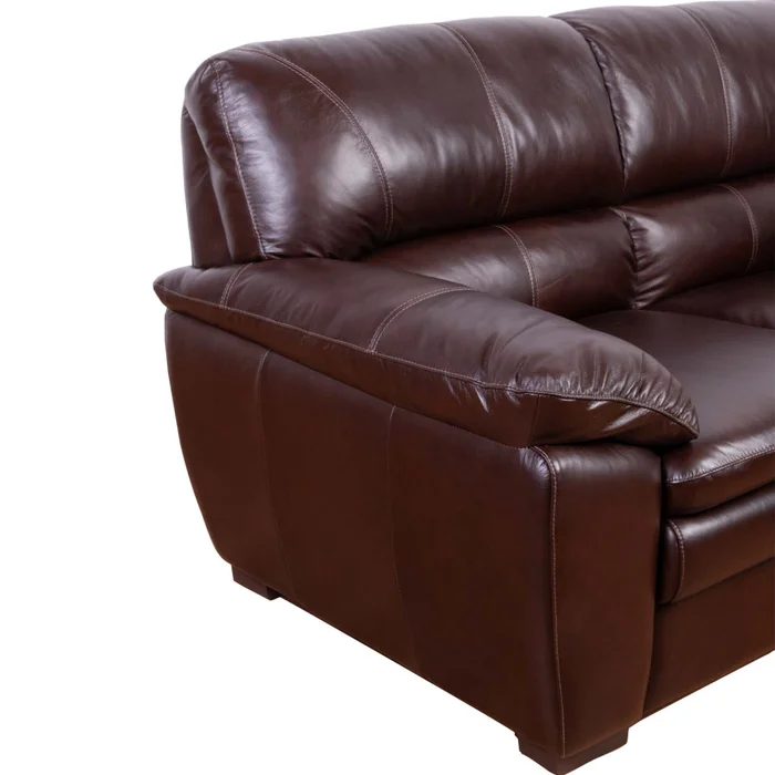 Sofá 2 Cuerpos Cuero-100-natural Marron New Focus Cognac en Marrón - Sillones y sofás, Uruguay | Divino, vista 4