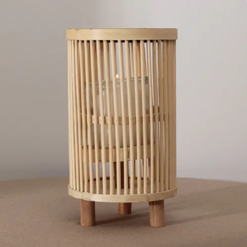 Fanal Bamboo Con Patas De Madera Grande - Velas y Portavelas, Uruguay | Tiendas Montevideo