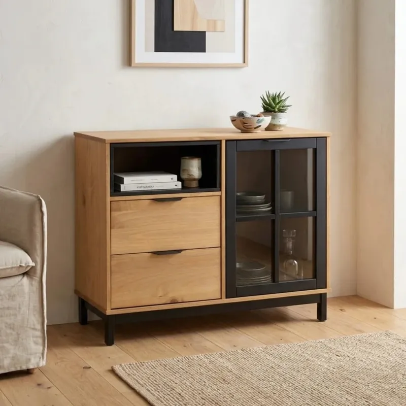Aparador Bargueño Rack Living Comedor Madera Línea Denver - Muebles para TV, Uruguay | Ecowood