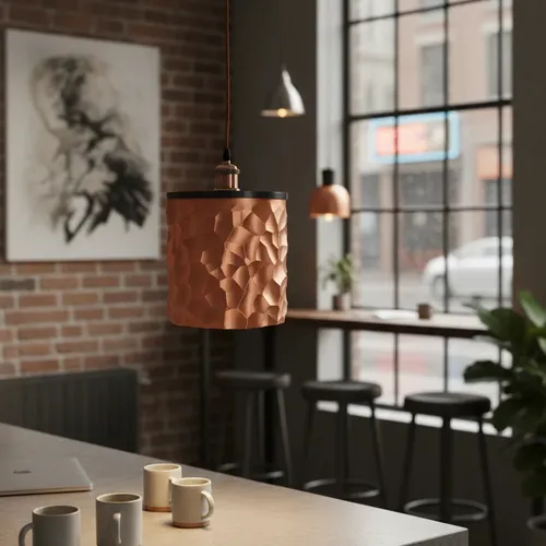 Colgante 3D Urban Cave E27 en Cobre - Lámparas colgantes, Uruguay | Bascuhouse