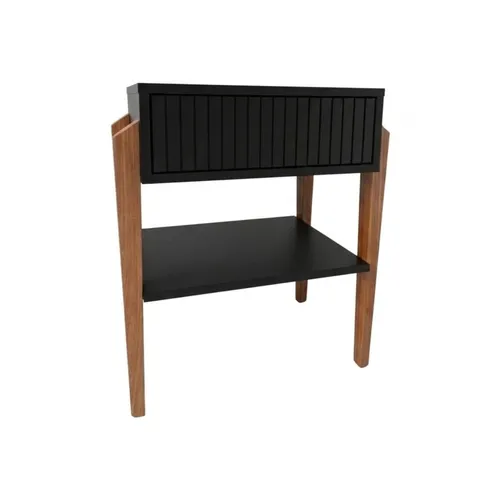 Mesa de Luz Capri – Negra en Madera natural - Mesas de luz, Uruguay | Berna home
