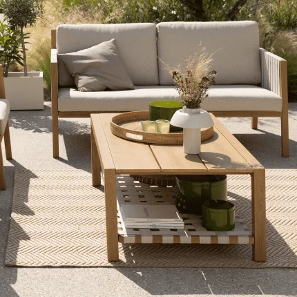 Mesa de Centro Okinawa en Madera natural - Muebles para el exterior, Uruguay | Naterial Uruguay