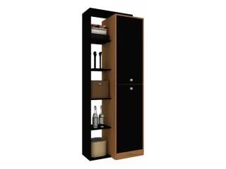 Biblioteca con repisa y 2 puertas Nogal/Negro en avena/blanco, avena/negro, negro/rojo, negro/azul, negro/verde - Bibliotecas, Uruguay | Quesal, vista 5