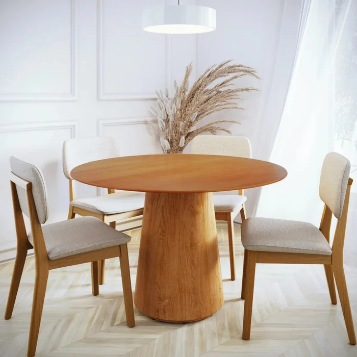 Mesa de Comedor Ana - Redonda - Línea Nevada - Marrón en Marrón - Mesas de comedor, Uruguay | Ecowood, vista 4