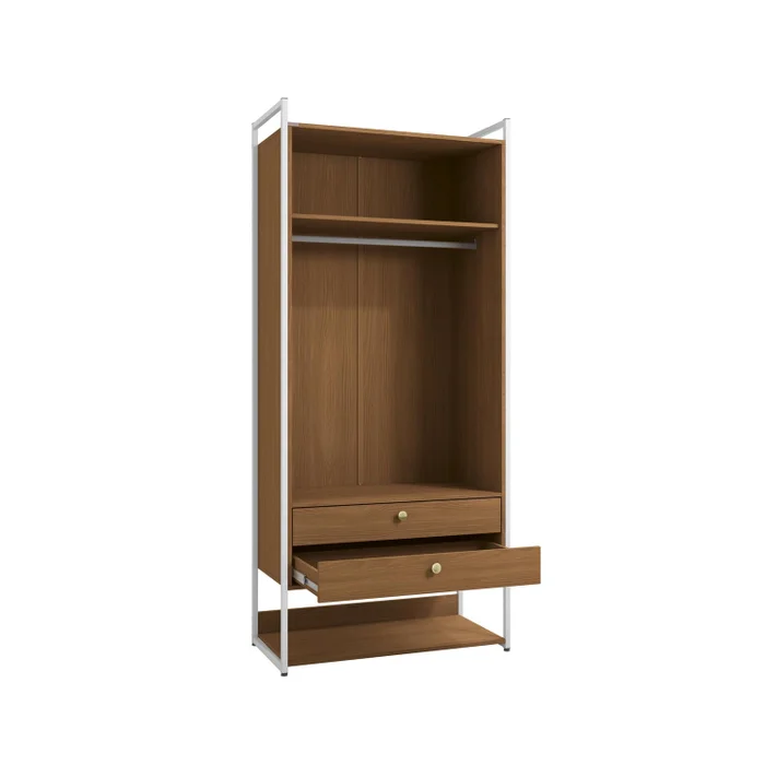 Combo Closet Abierto Modular P48 y P49 - Linea Industrial en Madera natural - Roperos y placares, Uruguay | Balton, vista 12
