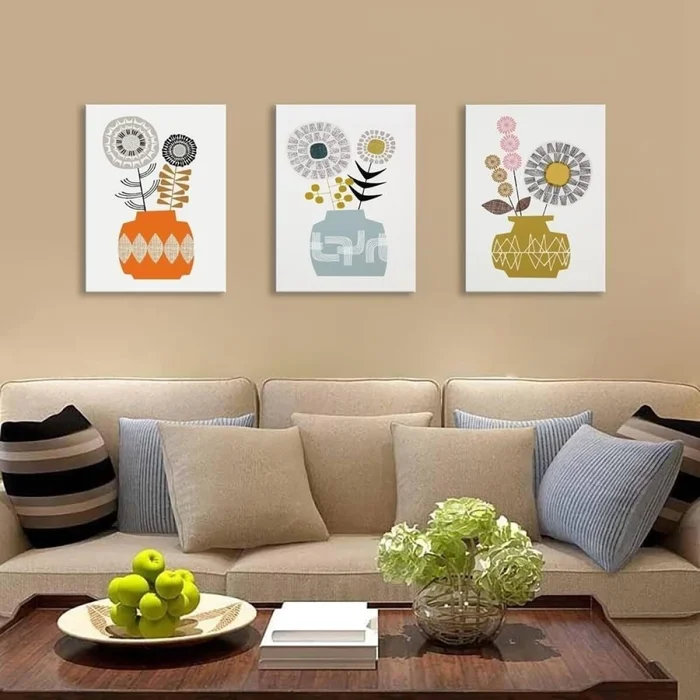 CUADRO CANVAS 40x50cm MARCO FLORERO GEOMÉTRICO 2 en Multicolor - Decoración de pared, Uruguay | Decohogar, vista 2